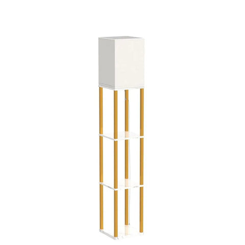Gold Marble Texture Floor Lamp With Shelves, 4 Tier LED Display Lamp With Adjustable 3CCT Bulbs, Sleek Gold Frame