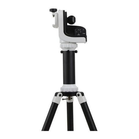 Side view of SolarQuest Solar Tracking Mount For Safe Sun Viewing, Alt Az Design With 11 Lb Payload and HelioFind Auto Alignment.