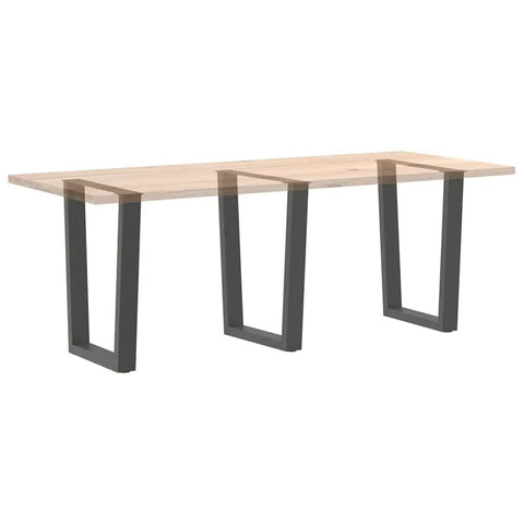 Adjustable Dining Table Legs Set Of 3 In Sturdy Steel With Levelers, anthracite V shaped legs for tables and benches, modern design