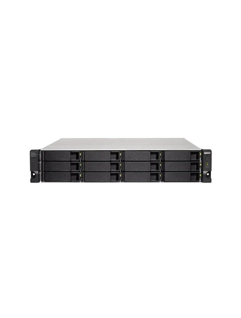 Heavy Duty Rackmount JBOD Enclosure Packing Twelve Roomy 3.5 Inch Drive Slots With Rock Solid Redundant PSU Serving Blazing Fast USB 3.2 Type C Speeds For Worry Free Storage Upgrades - front view of a 12 bay disk array