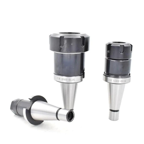 Top Tier NT40 ER20 Tool Holder Made From Tough 20CrMnTi Steel For CNC Milling With Super Precision And Durable Performance For Heavy Duty Lathe Work, showcasing different sizes.