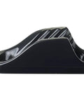 Side view of Clamcleat Vertical Rope Cleat Black 3004.6039 Quick Lock Easy Release Marine Hardware for secure line handling
