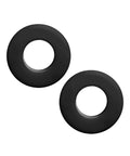 Premium Polyurethane Silencer Pad And Suspension Bushing Damper, black strut mount washer pair showing flat circular shape.