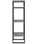 3 Tier Industrial Book Cabinet For Small Spaces Open Front Bookshelf with 3 Shelves Engineered Wood Bookcase, front view
