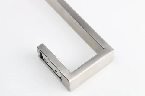 Close-up of Beefy Wall Mounted Towel Bar 30 Inch in Brushed Nickel Finish, Thickened SUS304 Stainless Steel with Square Base, Concealed Screws