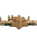 Reduced Pressure Zone Assembly One And Quarter Inch RPZ With Quarter Turn Shutoff Valves Lead Free Bronze Body Backflow Prevention For Potable Water Lines Cross Connection Control In Continuous Pressure Piping For Your Home, front view