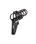 Patriot Fixed Stock For Airsoft, Lightweight Skeletonized Design In Black With White US Flag Pattern, side angle view