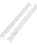 Upgraded Fridge Crisper Drawer Slide Rail Kit No Sweat Install Heavy Duty Straight Swap Replacement parts in white color.