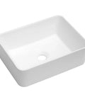 Round Vessel Sink 16x16 Inch White Porcelain Ceramic Above Counter Vanity Basin, Slick Dope Modern European Style for Bathrooms