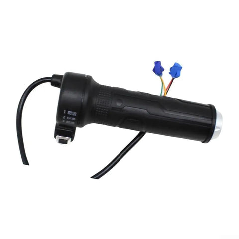 Ride Smooth With This Electric Scooter Throttle Handle Featuring 3-Speed ABS Switch For Precise Control And Weather-Resistant Waterproof Design To Up Your Daily Commute Game. black ABS 3-speed waterproof throttle handle with wires and connectors