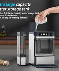 Portable Stainless Steel Countertop Ice Machine Makes Soft Nugget Ice Fast Self Cleaning One Touch Operation Party Ready with large water tank.