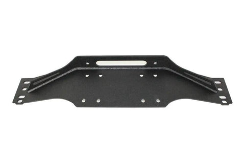 Beefy Offroad Winch Plate For Jeep TJ 1997 To 2006 Wrangler Steel Black Textured Powder Coat Piranha Series Heavy Duty Mounting Plate