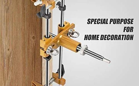 Door Lock Installation Kit With Mortising Jig And Drill Bits For Wooden Doors, Heavy Duty Lock Mortiser Tool Set in use on wood door