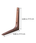 Heavy Duty L Corner Braces With Authentic Wood Grain Finish, 6.88 in, solid metal with wood look for wall shelf stability.