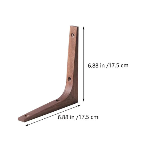 Heavy Duty L Corner Braces With Authentic Wood Grain Finish, 6.88 in, solid metal with wood look for wall shelf stability.