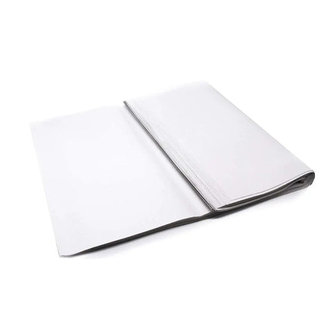 Quality Newsprint Packing Paper Sheets For Moving And Shipping Includes 320 Versatile Wrapping Sheets measuring 17 by 27 inches shown stacked.