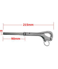 Heavy Duty Quick Release Pelican Hook Shackle for Quarter Inch Wire Rope on Boats and Yachts, Marine Grade 316 Stainless Steel, side view