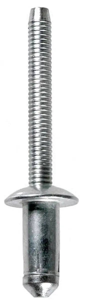 Heavy Duty Quarter Inch Steel Blind Rivets Built Tough With Half Inch Flange And Secure Grip Range Fits Ford W708777S900C And Mercedes Benz 0049901697 Garage Ready Fastener Pack For Mechanics. Close up of silver steel rivet.