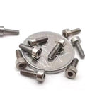 TC4 Titanium Cup Head Hex Socket Screws M24 Metric Industrial Hardware next to a coin for size reference.
