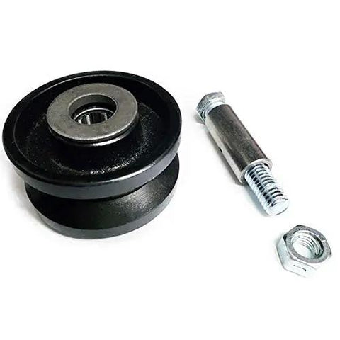 Tough As Nails 4 Inch Steel Roller Bearing V Groove Wheel For Sliding Gate Track With Sealed Bearings 900 Lb Capacity Smooth Rolling Black Finish No Bracket Needed