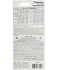 Back view of Permatex 27140 High Strength Threadlocker Red, 36 ml packaging showing product name and usage table.
