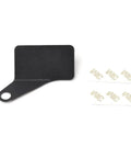 Motorcycle meter stand bracket, black left holder with mirror M10 bolt hole; includes 3M adhesive pads.