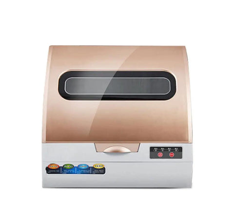 Compact Countertop Dishwasher Space Saving Mini Washer And Dryer With Smart Dual Cycle Controls Apartments Homes in rose gold finish.