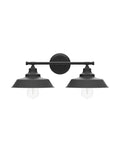 Two Light Matte Black Bathroom Vanity Light Bar For Mirror Dope Farmhouse Rustic Industrial Style Easy Install Wall Sconce E26 Bulbs Compatible 21 Inch Wide Modern Durable Metal Fixture front view