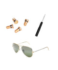 Premium Replacement Eyeglass Screws And Tiny Screwdriver For Aviator RB3025 Sunglasses Repair Kit with bronze screws and screwdriver