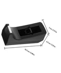 Black tape dispenser from the Six Station Blue Desktop Tape Dispenser Set With Six Premium Adhesive Rolls for packing.