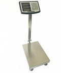 Rock Solid Heavy Duty Platform Scale Built Tough For Warehouse Shipping And Commercial Jobs with stainless steel finish and large LCD screen.