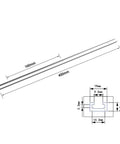 Two 400mm Aluminum T Slot Tracks Miter Jig For Router Table Double Profile With One Quarter Inch Groove diagram
