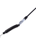 Close-up of Universal 121 Inch Go Kart Throttle Cable For 150cc And 250cc Engines, black heavy-duty design detail