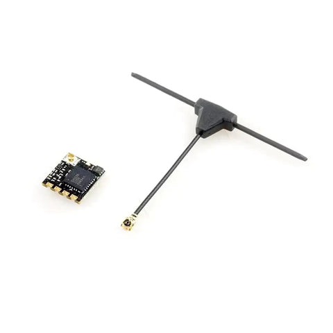 ExpressLRS ES900TX Module And ES900RX Receiver Combo Kit 915MHz For FPV RC Drones Long Range Racing With Plug And Play Firmware Open Source Low Latency Telemetry Ready, showing small receiver and antenna