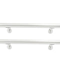 Heavy Duty Stainless Steel Wall Mount Stair Handrail Boasting a Rock Solid Grip and Legit Two Hundred Pound Capacity for Indoor Outdoor Steps That Will Not Mess Around, showing two parallel grab bars with mounting brackets.