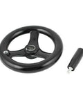 Grip This Bad Boy Black Bakelite 16mm X 160mm Three Spoke Handwheel With Handle For Lathes And Machining Projects That Need Serious Control and Precision, black three-spoke handwheel