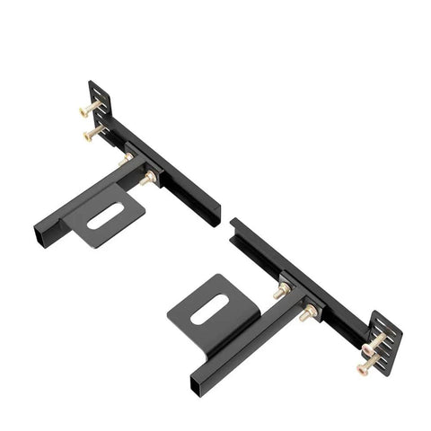Game Changing Adjustable Headboard Brackets For Metal Bed Frame With Footboard Extension Kit in matte black, showing universal hardware mounts.