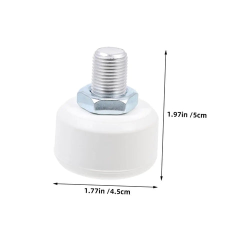 2 Pack Rubber Toe Stops For Roller Skates And Quad Skates, Round Brake Block Stoppers, size 1.97in x 1.77in, white