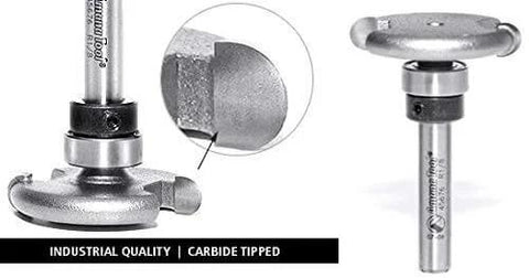 Carbide Tipped Flooring Router Bit Round Nose Cutter For Wood Slots Inlays And Medallions 1-1/4 Inch Diameter