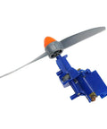 Beefy RC Aircraft Power Unit For High Wind Lift Kit And Helicopter Power Pack with 130 Motors, blue casing and propeller detail