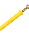50 Pcs Yellow Nylon Expansion Anchor Fasteners With Screws For Drywall And Hollow Walls M6 Mounting Kit For Furniture, Woodworking And Construction Projects, Heavy Duty And Visible Easy Fix, yellow nylon wall anchor with screw