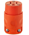 Heavy Duty 15 Amp 125 Volt PVC Grounding Cord Outlet 515CV OR Orange With Hinged Design for quick tool and appliance swaps