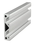 Two Channel T Slotted Aluminum Extrusion For DIY Linear Rail And Track Guide, 50mm By 12.5mm Profile, 25 Series, Clear Anodized Finish, 1525mm Long, High Strength 6036-T6 Compatible, Ideal For Custom Machinery Builds 80 20 Compatible, angled view