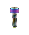 Rock Solid M4 X 12 Millimeter Titanium Socket Head Cap Screws with rainbow finish, custom fasteners for automotive use.