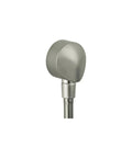 FixFit Handheld Shower Wall Outlet With One Half Inch Thread Round Flush Mount In Brushed Nickel Easy Install Shower Head Holder And Non Return Valve Keeps Your Bath Looking Clean And Modern