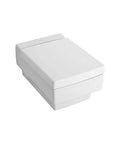 Heavy Duty Soft Close Toilet Seat With Slick Quick Release And Polished Chrome Hinges For Dead Silent Shutoff And Hassle Free Mounting In Bright White Finish top view of white duroplast toilet seat