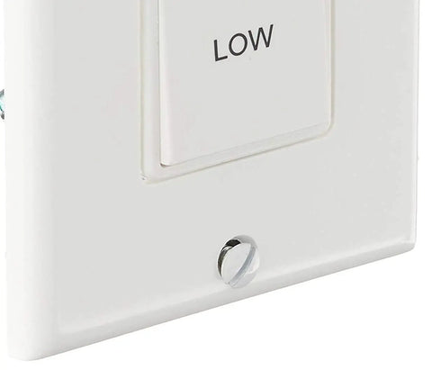 Two Speed Wall Switch 58030 1 Pack White For Home Air Vents And Duct Vent Control With Super Easy Install, showing low setting