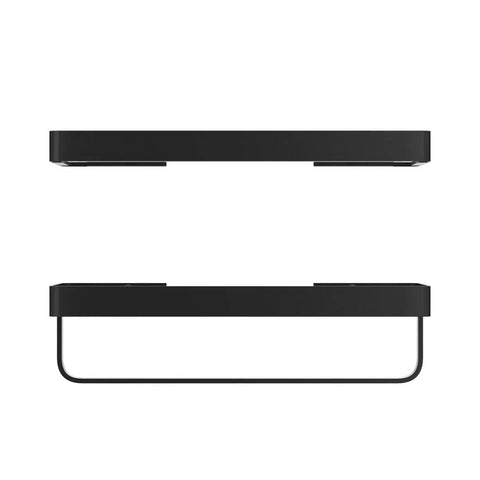 Two Tier Wall Mounted Glass Bathroom Shelves With Floating Tempered Glass Design Rustproof Black Finish Easy Install Durable Organizer