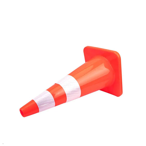 Heavy Duty 28 Inch Traffic Cones Set Of 12 PVC Safety Cones For Roads Parking Lots And Construction Sites Orange With Reflective Tape.