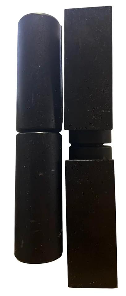 Amazon 9-inch barrel hinge with plate, weld-on heavy-duty gate or door hinge, black, set of 4